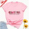 Grandma Day Cotton Shirt Customized with Grandkids Names Personalized Heart TShirt Gigi with Heart Love Tee for Granny Tops