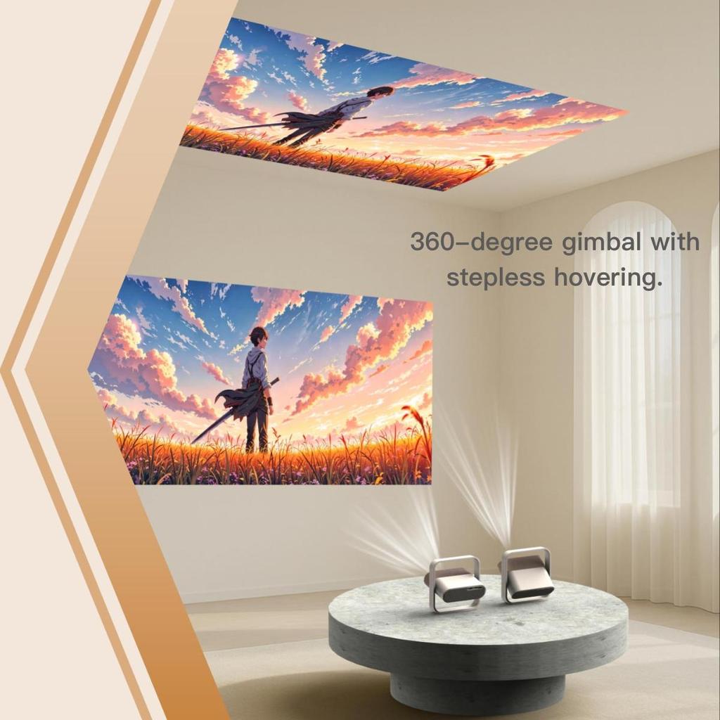 Vivicine New Free-style Android 11 Portable 1920x1080p Full HD Support 4K Home Theater Video Projector,Auto focus,Auto Keystone