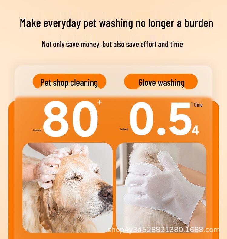 Pet No-Rinse Spa Gloves for Cats & Dogs - Pack of 50, Cleans, Decontaminates, and Smooths Fur