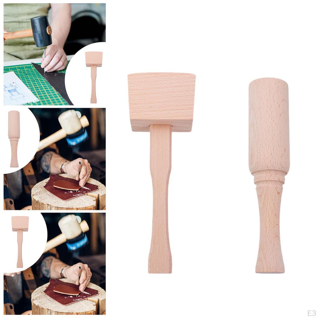 Ergonomic Wooden Hand Hammer with Handle for Wood Carving, Nut Splitting And Leatherwork.