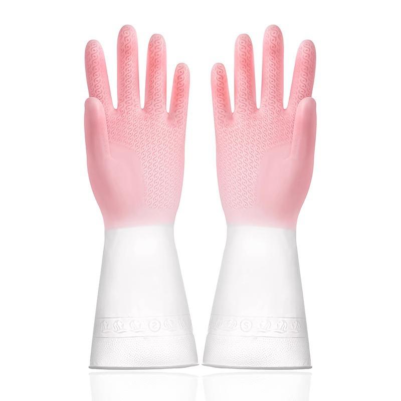 

Прочные водонепроницаемые перчатки для мытья посуды для женщин - Износостойкий резиновый латекс для уборки кухни и прачечной Pink Combo [1 Pair]