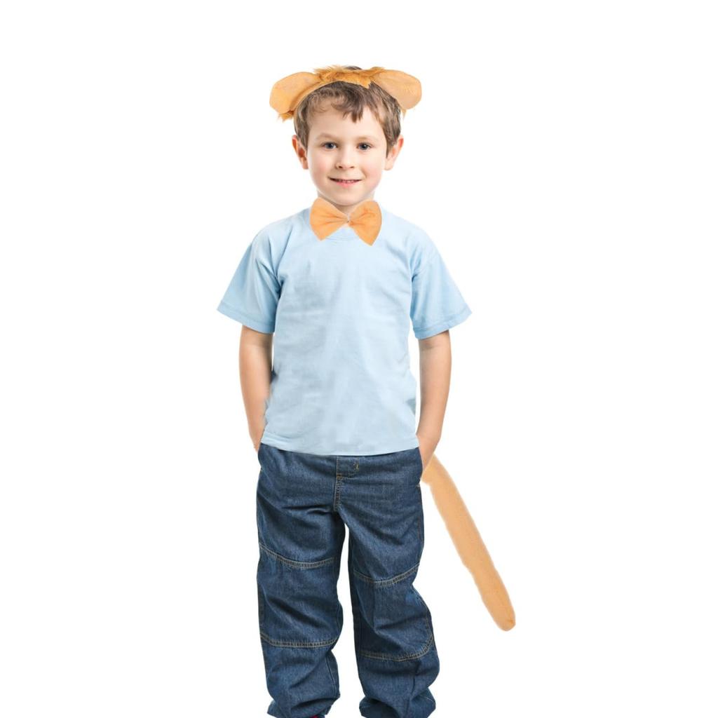 CALLARON Lion Cosplay 3-Piece Set for Kids, Animal Costume with Headband, Bow Tie, Tail, and Ears, Perfect for Halloween, School Plays, Performances,