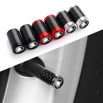 AAABP1 4Pcs Car Tire Valve Cover Wheel Tyre Valve Caps for Rapid Fabia Octavia Yeti Superb S VRS Scala VII Kodiaq Karop Kamiq RS