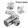 Brass 3-Way Diverter Valve for Sink Faucet Splitter Bathroom Kitchen Dual Outlet Easy Install Compatible with Hoses Fittings