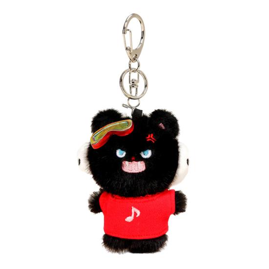 Plyschkatt Nyckelring Fylld Svart Vit Tecknad Kattunge Nyckelring Ryggsäck Skolväska Hängande Dekoration Väskhänge Plånbok Hänge
