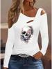 Fashion Painting Blouses Long Sleeved T Shirts Casual Skirt Tops