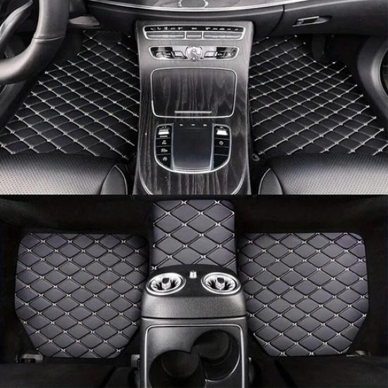 5Pcs Car Floor Mats PU Leather Waterproof Dust-Proof Auto Carpet Protector pads