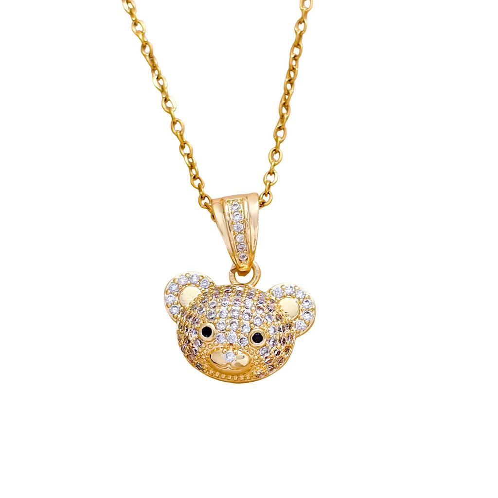 Necklace Fashion Zircon Bear Temperament Necklace Accessories Women's High Sense Light Luxury Full Zirconium Versatile Accessories