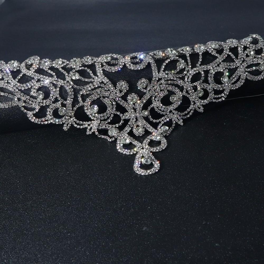 Gold Silver Rhinestone Necklace Luxurious Choker Necklace Fashionable Wedding Necklace  for Women