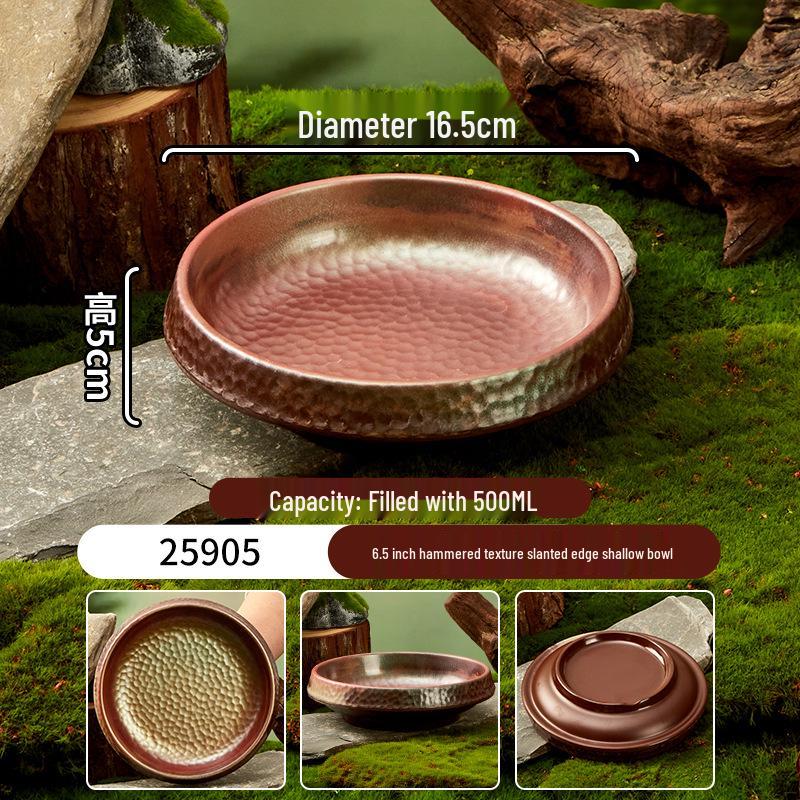 Melamine Plate for Gourmet Hot Pot, Barbecue & Shrimp: Mountain & Field Design