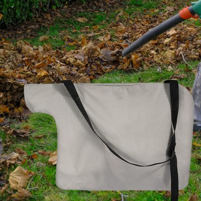 Leaf Shredder Pouch Zipper Design Convenient Smooth Surface Lightweight Collapsible Drawstring Closure Oxford Vacuum Leaf Collection Pouch for Lawn