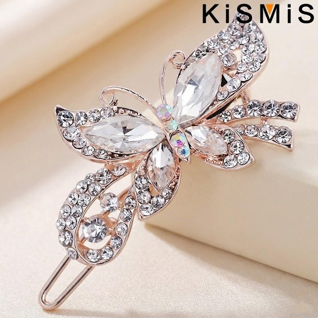 

Crystal Rhinestone Hair Barrette Small Fresh Girls Hairclip Hair Accessory Butterfly Barrette белый