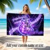 Music Guitar Theme Beach Towel Personalized Custom Name & Text Soft Quick Dry Beach Towel for Swimming Travel