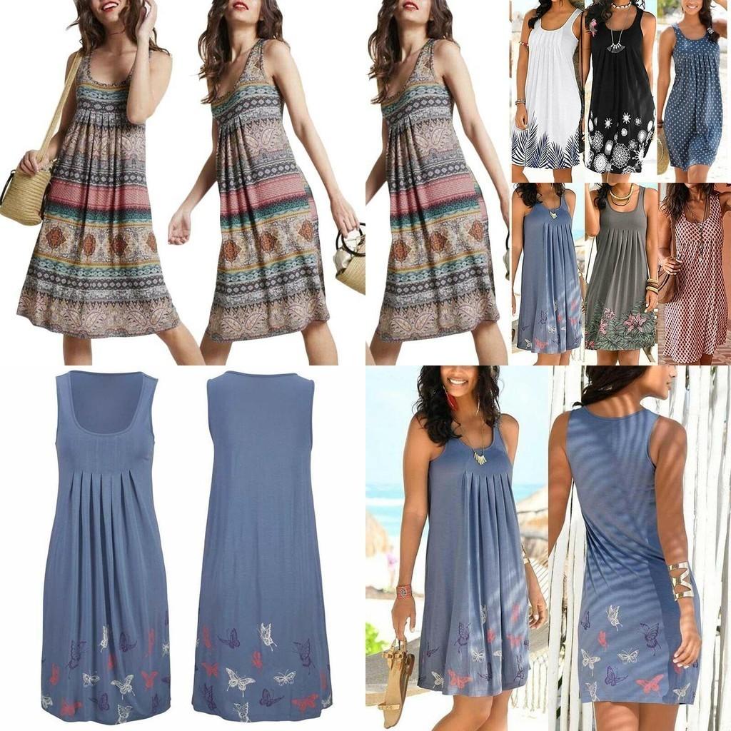 Stylish Women Boho Summer Beach Midi Dress With Gorgeous Floral Print And Loose Fit