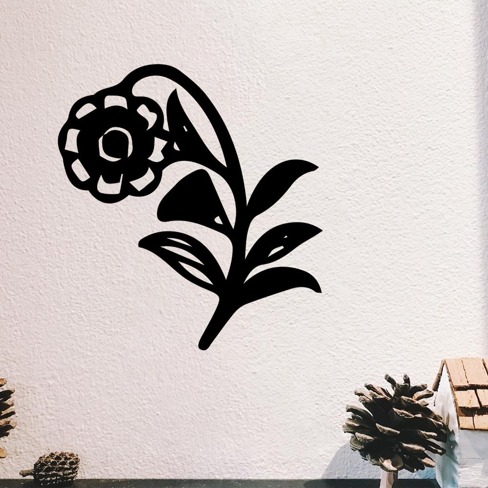 Elegant Floral Metal Wall Sculpture Iron Weather Resistant Outdoor Flower Mural Statue Wall Mounted Garden Decor Patio Backyard Fence Holiday Gift 1pc