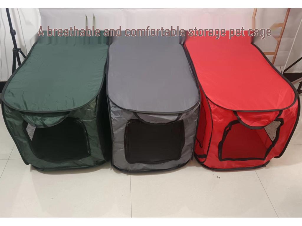 Foldable Scratch-Resistant Oxford Cloth Portable Dog Kennel for Car and Outdoor Use