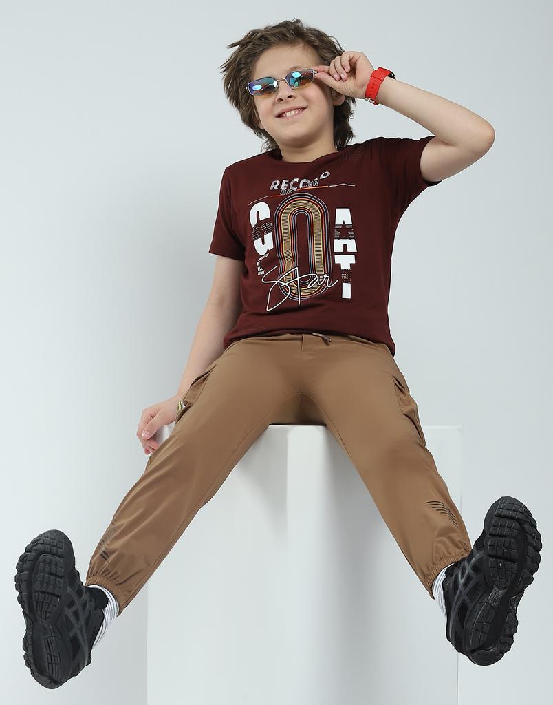 Monte Carlo Boy's Regular Fit Printed Half Sleeve T-Shirt