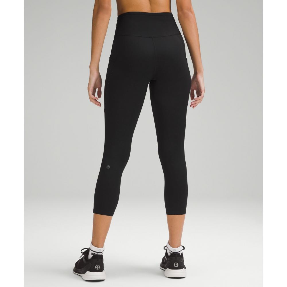 Lululemon Fast And Free High Rise Crop 23  Pockets  Updated Black