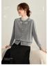 Shexi Women's 100% Wool Jacquard Knit Cardigan