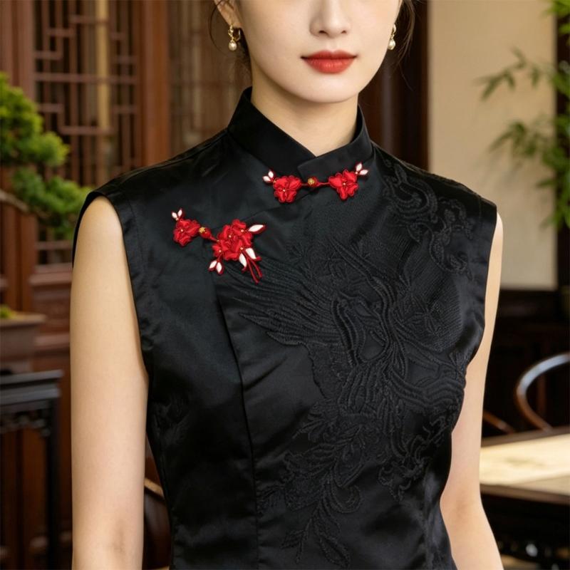 Chinese Styles Satins Frogs With Intricate Beadworks For Formal Styles