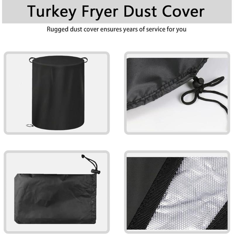 Large Frying Pots Protective Cover Outdoor Equipment Guard 21.26x23.62inch 210D Nylon for Dust and Water Resistance