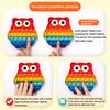 Rainbow Push Bubble Game Stress Anxiety Relief Bubble Popping Game Silicone Bubble Squeeze Sensory Fidget Toy Party Favors