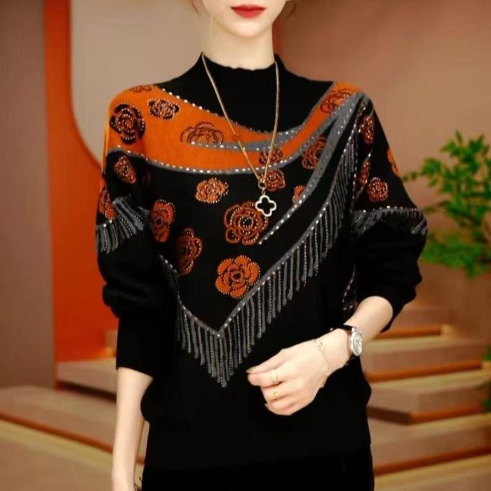 Women s Double-Sided Plush Shirt: Stylish, Printed, Loose Fit, Slimming, Versatile Base Layer for Autumn/Winter. 4XL