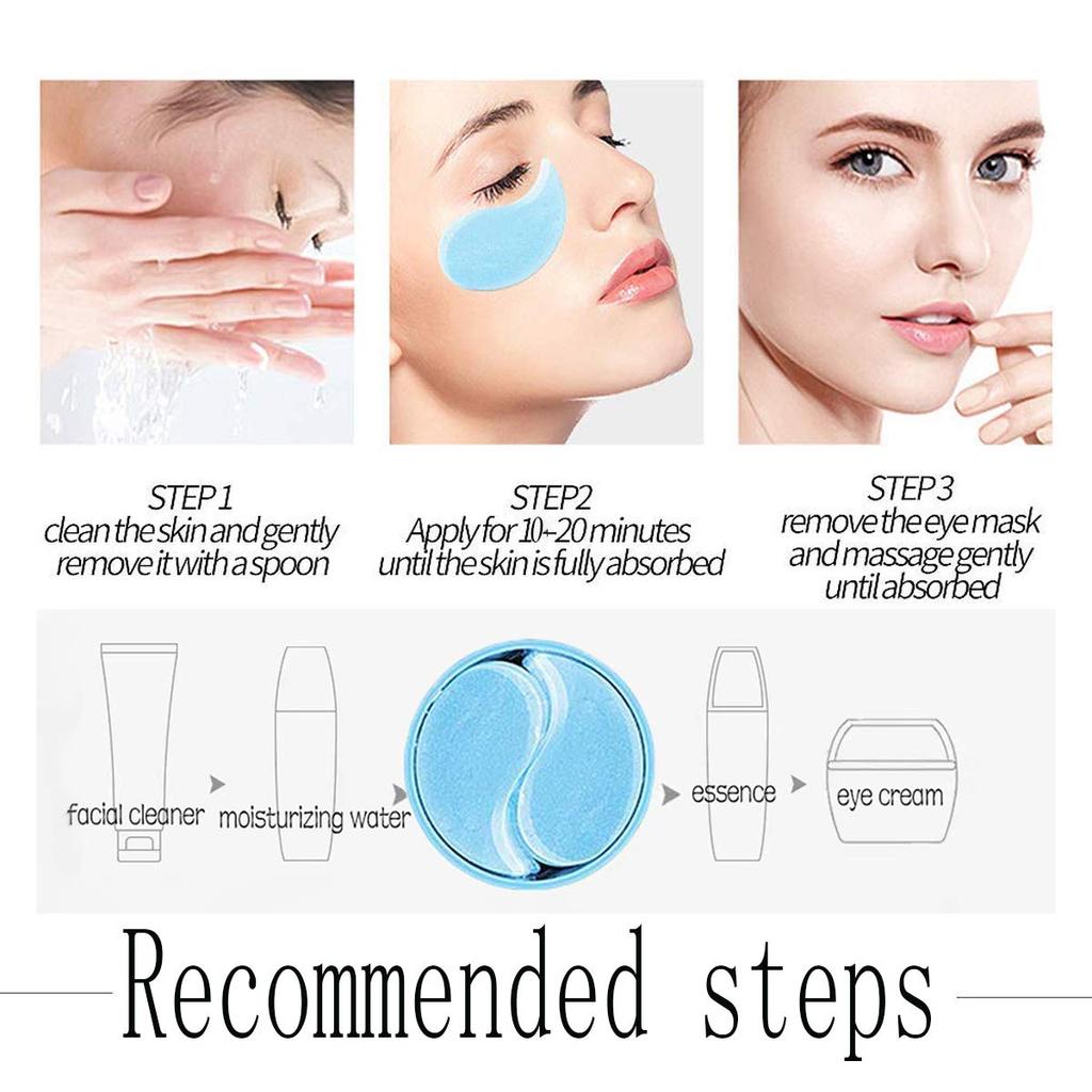 Peptidă de cupru albastru Mască de ochi cu colagen anti-îmbătrânire Fermitate Hidratant Hidratant Delicat Elastic Tender Hidratant Îngrijire umedă a ochilor