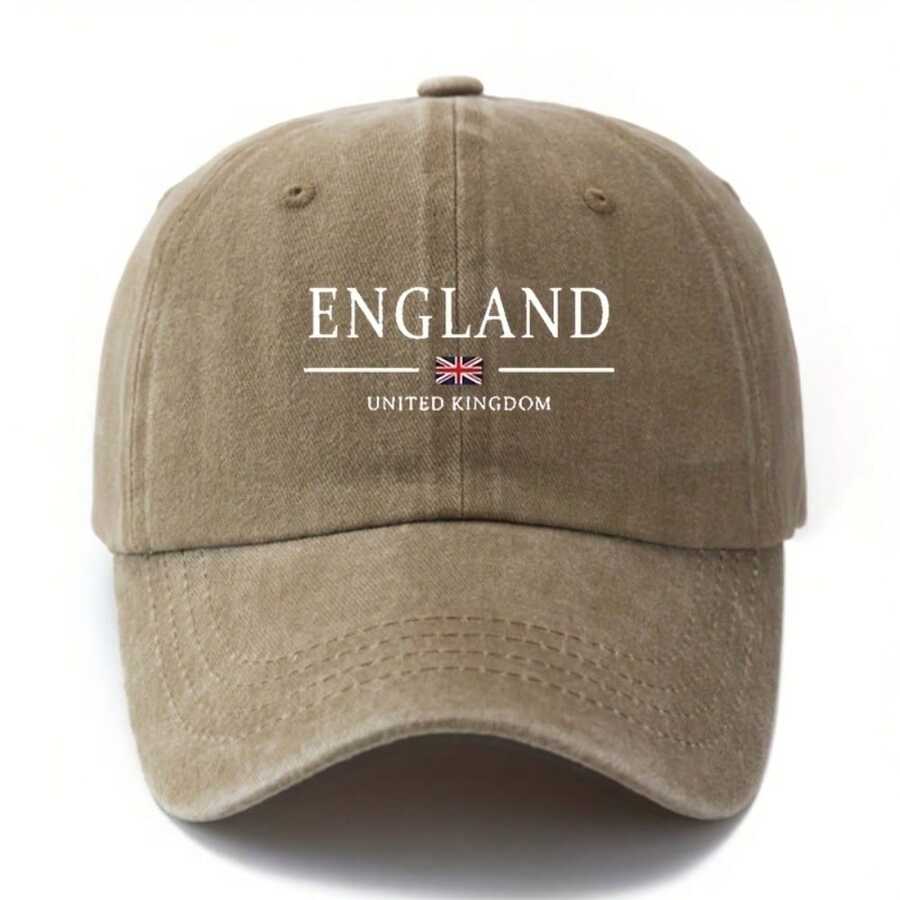England Flag Baseball Cap For Adults, Polyester Adjustable Snapback, Breathable Casual Outdoor Hat хаки