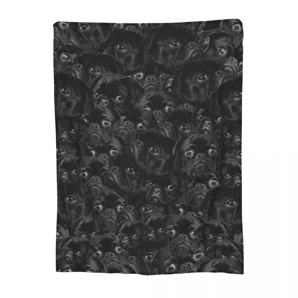 Dog Sherpa Cute Pug Dog Animal Theme Blankets Flannel Throw Blanket Breathable Throw Blankets for Bedding Throws Bedspread Quilt