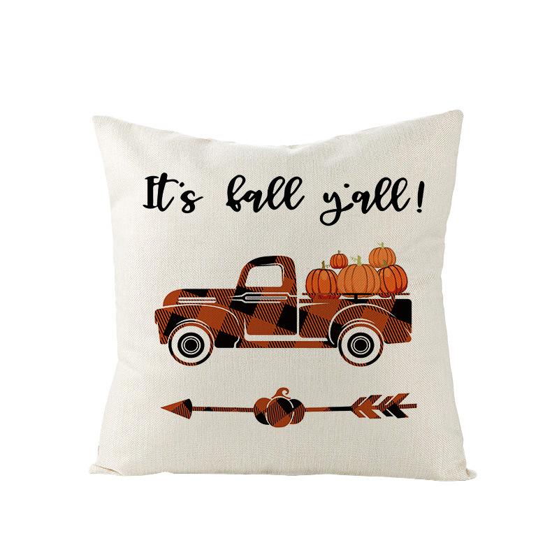 Thanksgiving Pillowcase New Autumn Pumpkin Polyester Peach Skin Printed Sofa Pillow