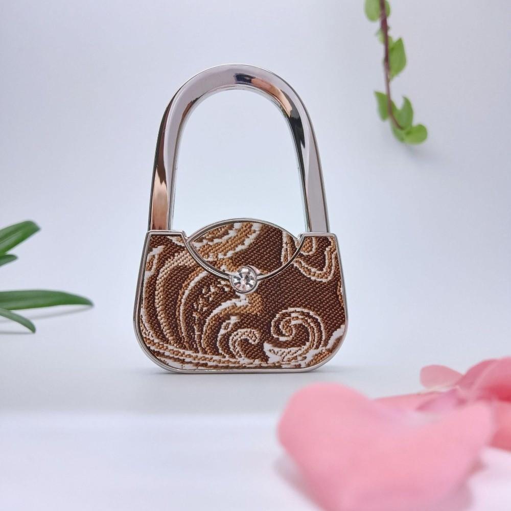 New Foldable Handbag Hook Cute Shape Portable Folding Bag Hook Alloy Material Lovely Design Purse Hanger Holder Home Decoration