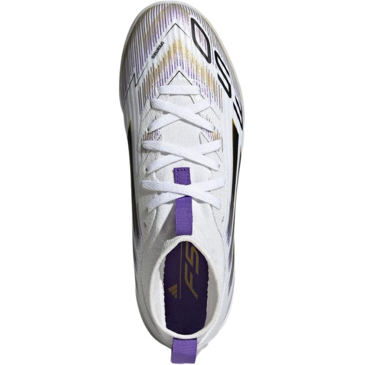 Adidas F50 League TF Mid Comode Versatili Antiscivolo Resistenti Scarpe da Calcio per Bambini Scarpe da Calcio per Bambini Bianco Platino JI3550