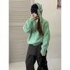 TIFICY Women's Fashion Casual Fall Winter Solid Color Print Long Sleeve Hooded Tops Women's Clothing Woolen Knitwear Sweaters