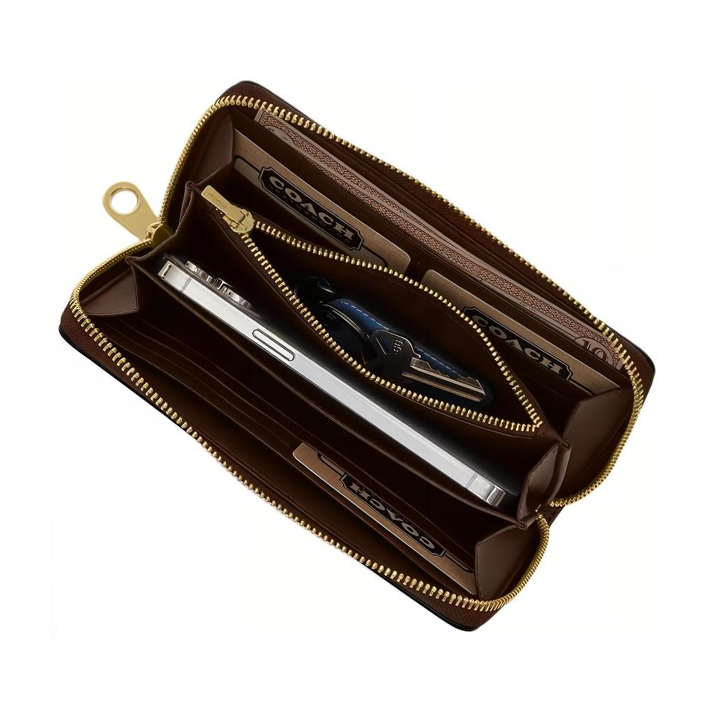 Coach Cartera de Lona Recubierta Regular para Mujer Color Marrón Tan