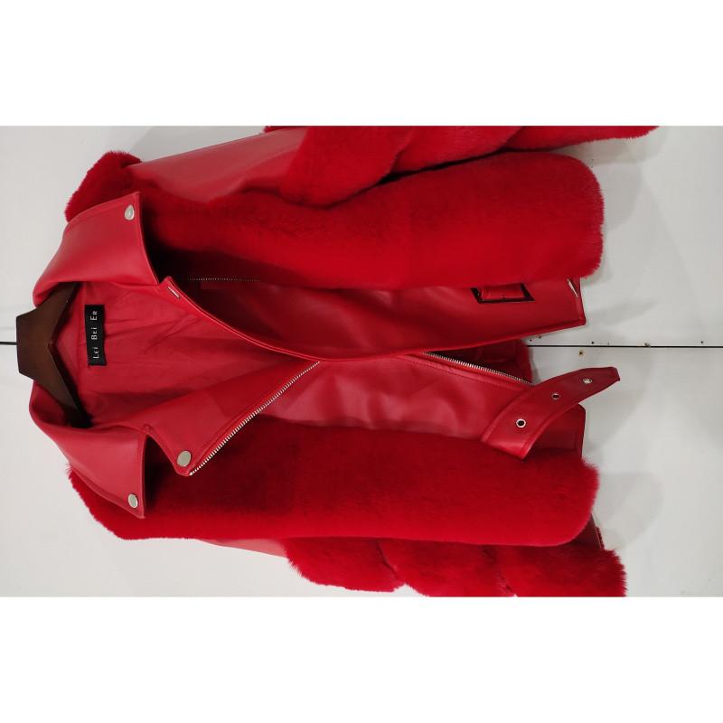 2024 Winter New Imitation Leather Women's Locomotive Clothes Short Cotton Jacket Fur Splicing Looks Thin Fashion Explosion Warm