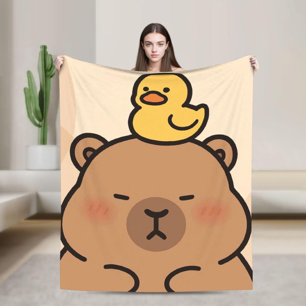 Capybara Blanket Quality Super Soft Throw Blanket Winter Travel Couch Chair Sofa Bed Funny Bedspread