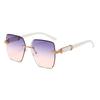 New Frameless Trimmed Sun Glasses  Fashion Trend Personality Large Frame Instagram Style Sunglasses  Feminino