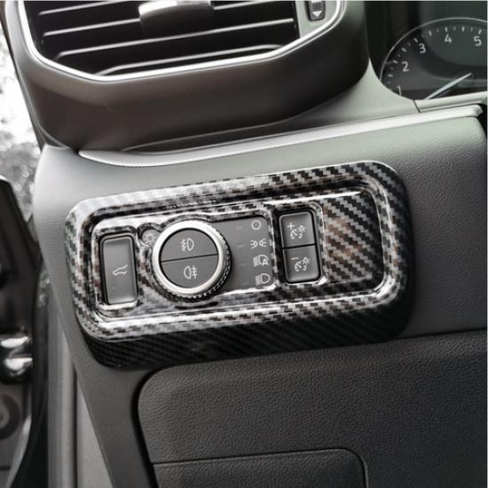 For Ford Explorer -2024 Carbon Fiber Headlight Switch Frame Trim 1pcs