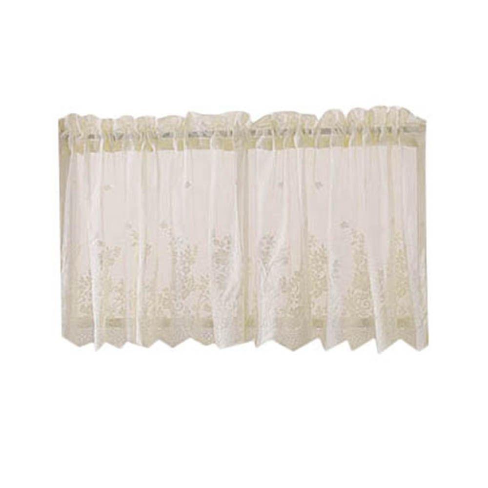 Valance Floral Embroidered Bedroom Cafe for Cabinet Door Living Room Window Drapes Home Decor Short Curtains Window Curtain