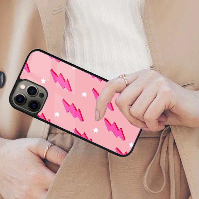 Pink Lightning Bolt Bumper Magnetic Phone Case For APPLE iPhone 17 Air 16 14 13 12 Pro Max 15 Plus Wireless Charge MagSafe Cover