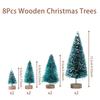 8pcs Artificial Mini Wooden Christmas Tree Christmas Decoration Small Sisal Christmas Tree Tabletop Ornaments Xmas 2025 Gifts