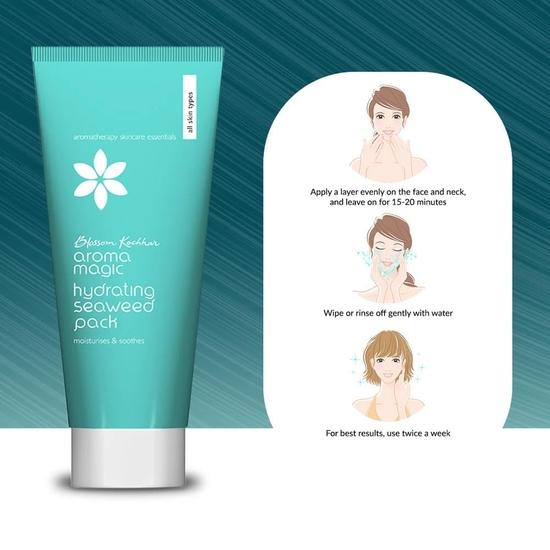 Aroma Magic Hydrating Seaweed Multi-use Face Pack| with Lotus Leaf, Vitamin C & E | For Instant Hydration| | Detoxify, Oxygenate|100gm Pack of 1