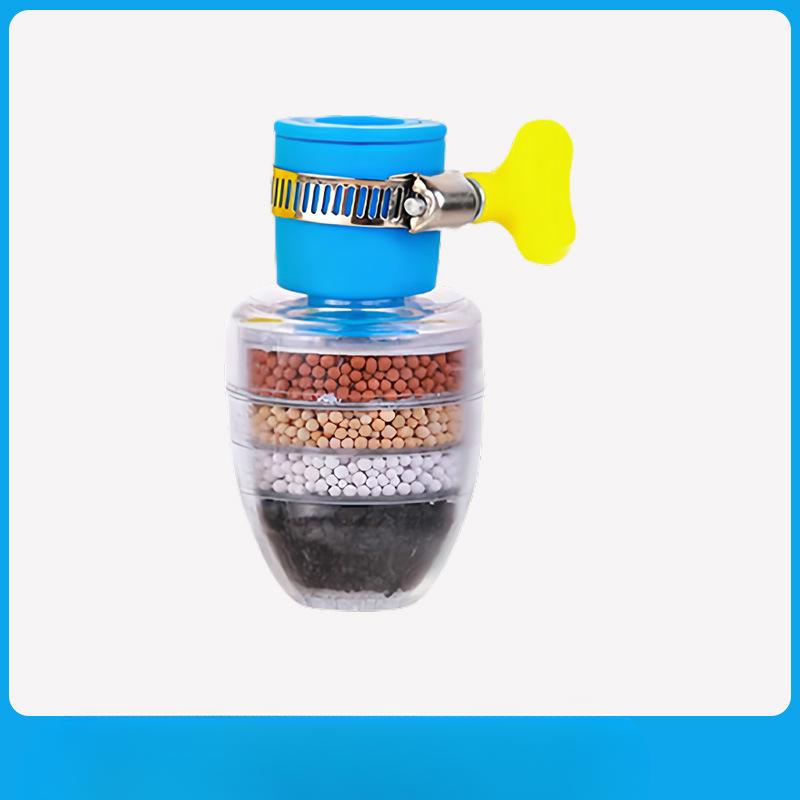 Кран, Насадка для душа Фильтр Брызгозащитная трубка-удлинитель для воды Удлинитель Шестислойный очиститель воды Водосберегающее устройство синий