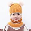 Baby Girls and Boys Winter Warm Knit Caps Scarf Woolen Hood Warm Skull Knit Caps