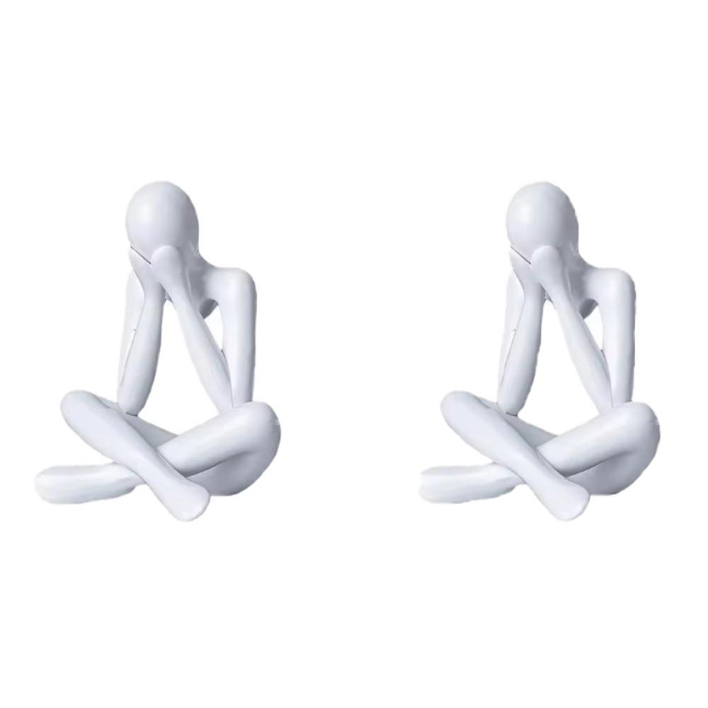 2Pcs/set Exquisite Abstract Thinker Sculpture Handmade Nordic Figurines  Room Style 7