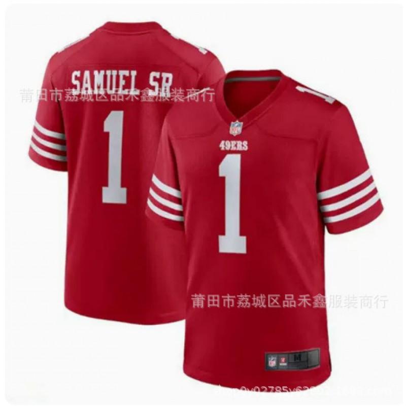Mens NFL San Francisco 49ers 1 Deebo Samuel Sr Stitched Football Jersey Cotton Fall Winter Wear
