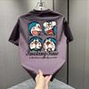 Cotton Round Neck Trendy Tops, Fashionable and Versatile Men's T-shirts, Loose Printed Short Sleeves for Couples