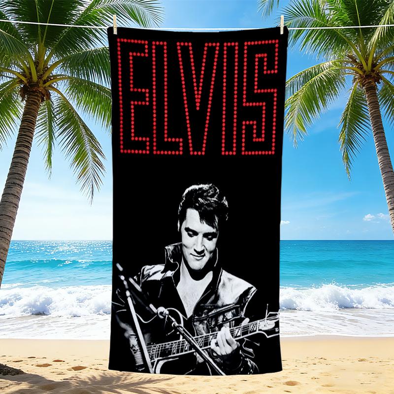 1Pc Elvis Iconic Performance Beach Towel, Quick Dry, Multi-Use for Beach Pool Gym Yoga Home Travel, Christmas, Halloween, Xmas Gift M92883