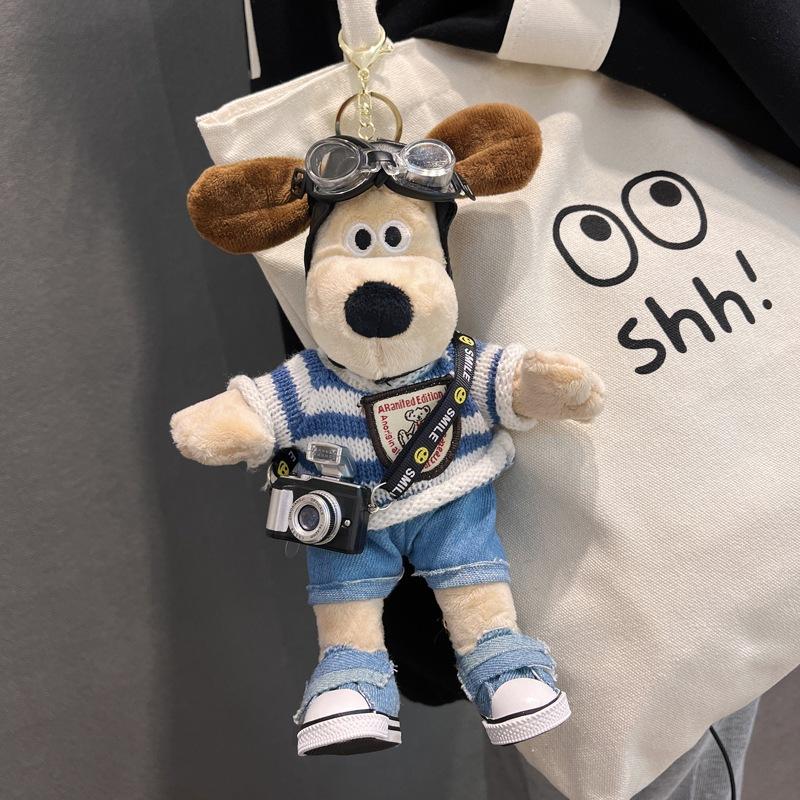 Bag Pendant for Women's Bag   Head Dog  Cute Cartoon Car Keychain Doll Creative School Bag Hanging Decoration